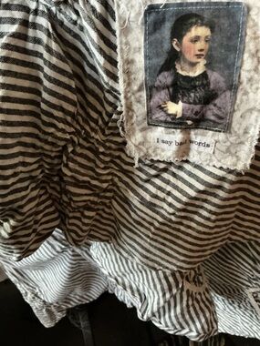 Striped Sleeveless original Sue Handman  blue/white stripes dress. XLG fun dress